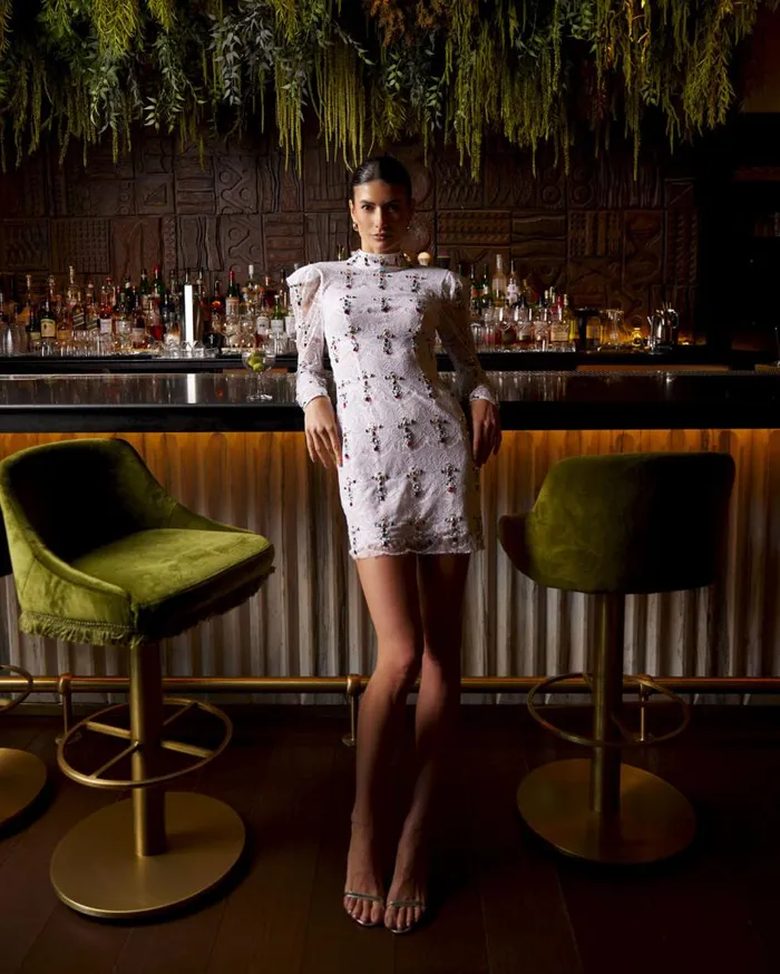 Ready To Wear HandBeaded Lace Mini Dress FINAL SALE PatBO Dresses and Jumpsuits