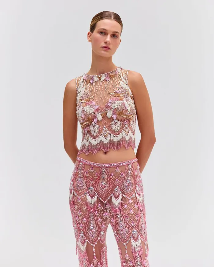 Ready To Wear HandBeaded Pants EXCLUSIVE PatBO Bottoms