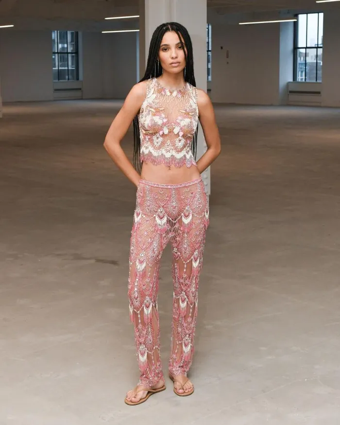 Ready To Wear HandBeaded Pants EXCLUSIVE PatBO Bottoms