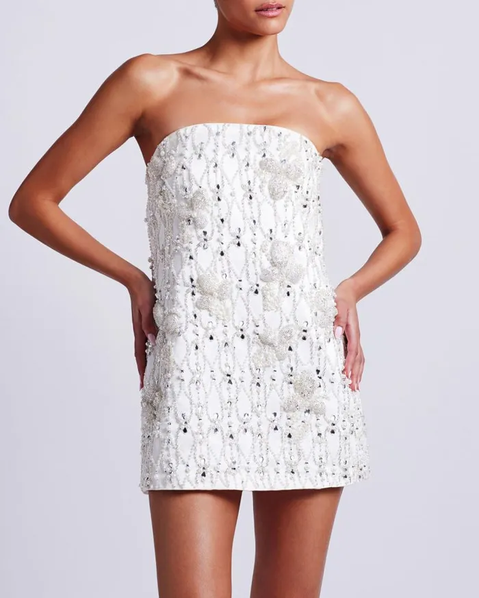 Ready To Wear HandBeaded Satin Mini Dress EXCLUSIVE PatBO Dresses and Jumpsuits Ready To Wear HandBeaded Satin Mini Dress EXCLUSIVE PatBO Dresses and Jumpsuits