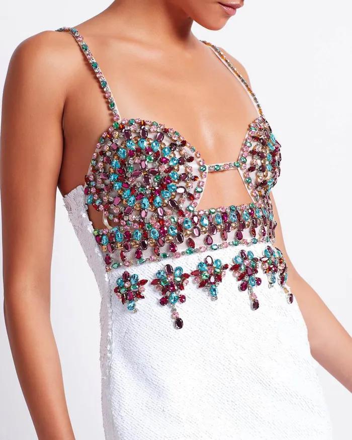 Ready To Wear HandBeaded Sequin Mini Dress PatBO Dresses and Jumpsuits