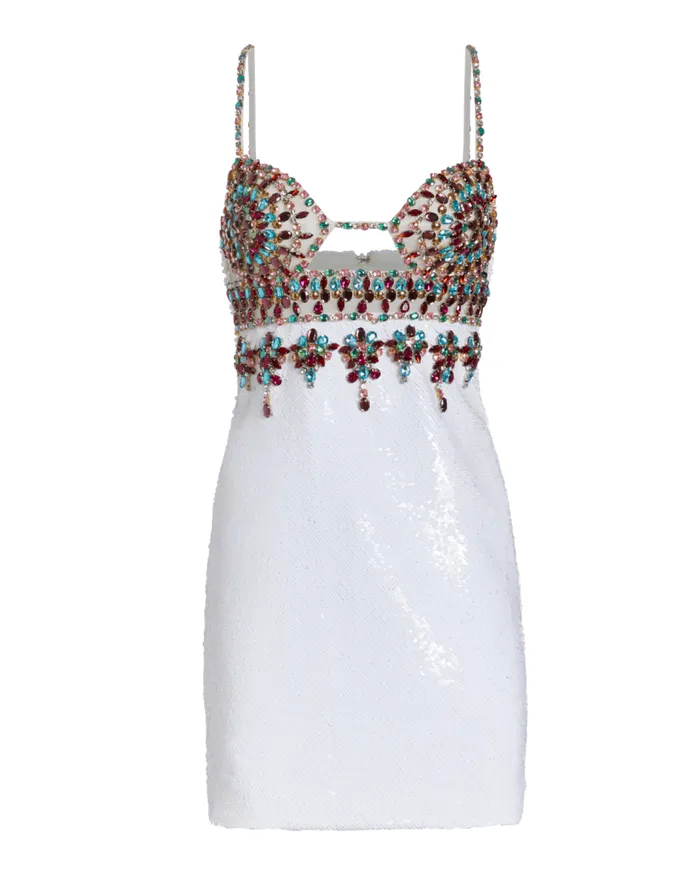 Ready To Wear HandBeaded Sequin Mini Dress PatBO Dresses and Jumpsuits