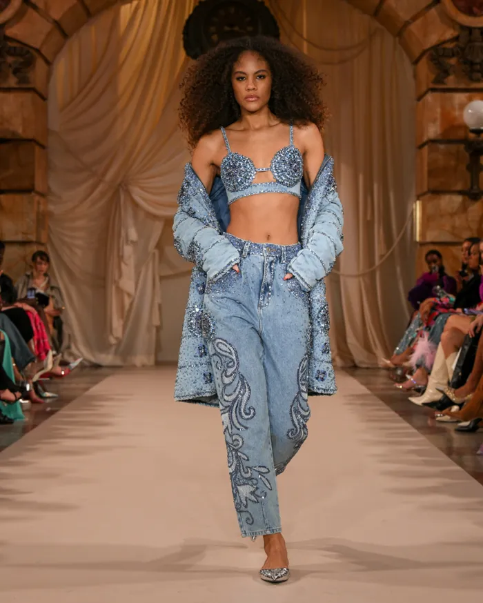 Ready To Wear HANDBEADED STRAIGHT LEG JEANS PatBO Bottoms