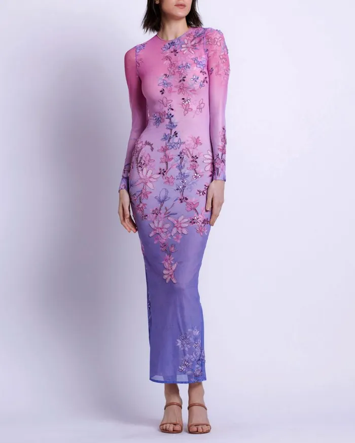 Ready To Wear HandBeaded Tulle Maxi Dress EXCLUSIVE PatBO Dresses and Jumpsuits
