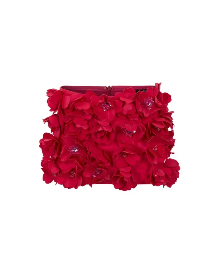 Ready To Wear HandEmbroidered 3D Flower Skirt PatBO Bottoms