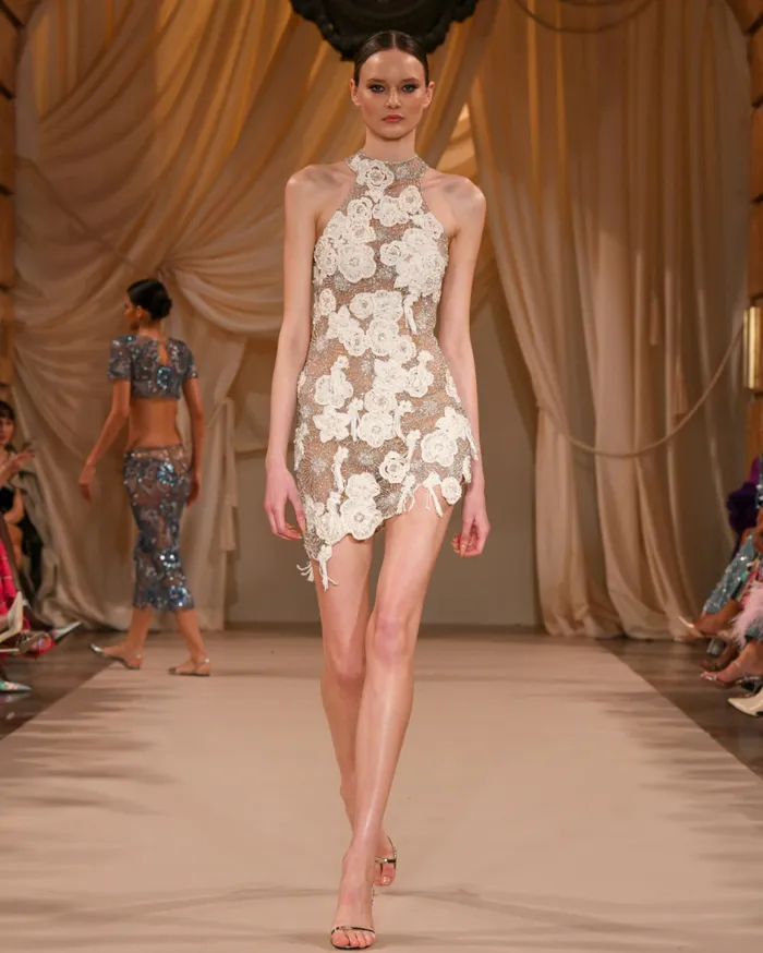 Ready To Wear HANDEMBROIDERED SLEEVELESS COCKTAIL DRESS PatBO Dresses and Jumpsuits
