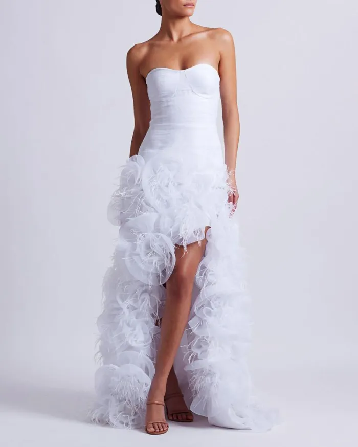 Ready To Wear HandEmbroidered Strapless Gown EXCLUSIVE PatBO Dresses and Jumpsuits Ready To Wear HandEmbroidered Strapless Gown EXCLUSIVE PatBO Dresses and Jumpsuits