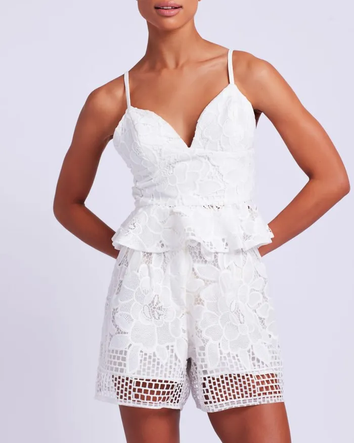 Ready To Wear High Waist Lace Shorts EXCLUSIVE PatBO Matching Sets