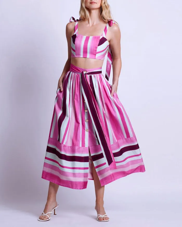 Ready To Wear Listra Cotton Midi Skirt PatBO Bottoms