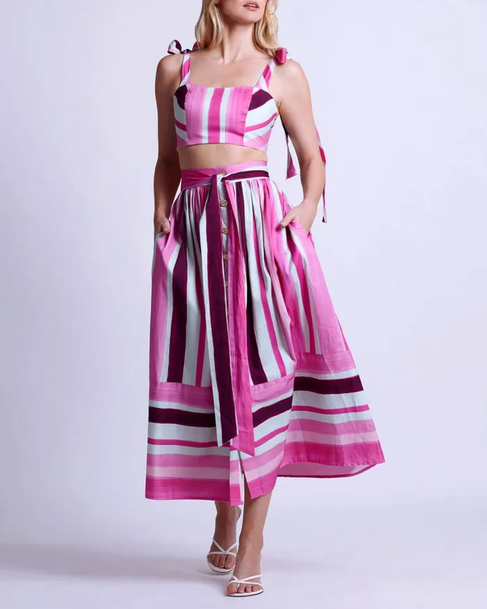 Ready To Wear Listra Cotton Midi Skirt PatBO Bottoms