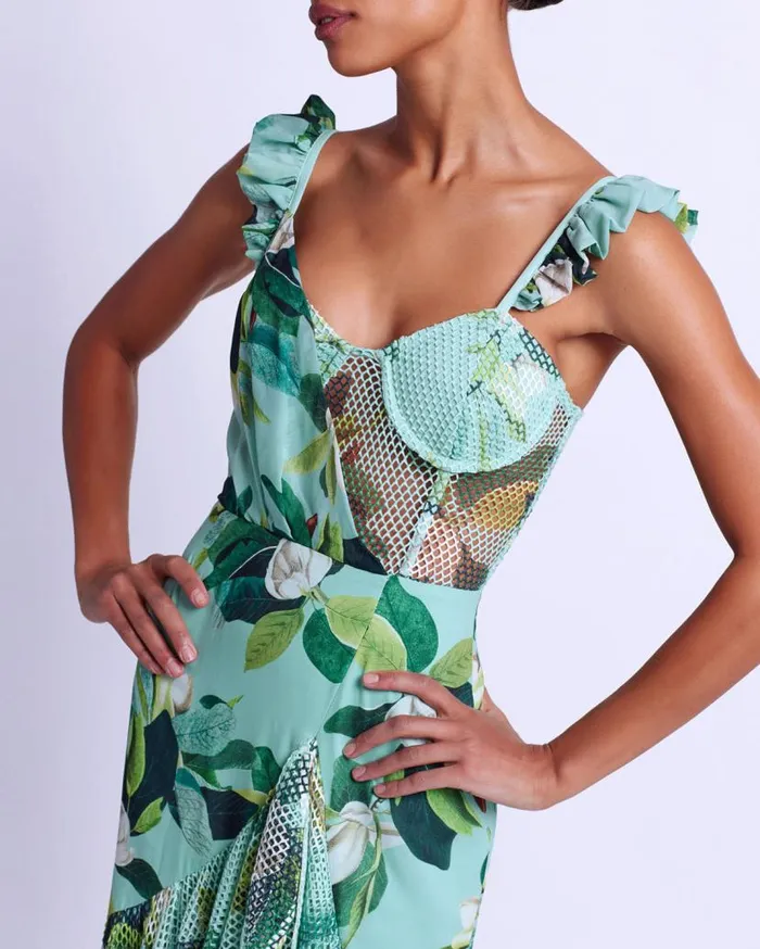 Ready To Wear Magnolia Bustier Maxi Dress PatBO Dresses and Jumpsuits