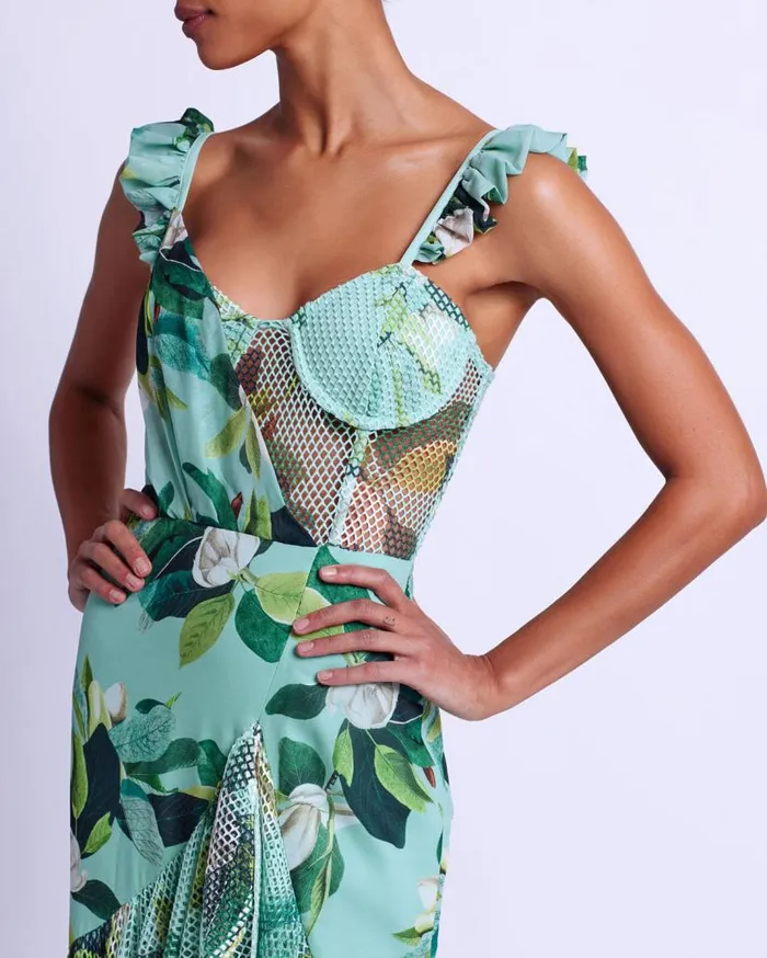 Ready To Wear Magnolia Bustier Maxi Dress PatBO Dresses and Jumpsuits