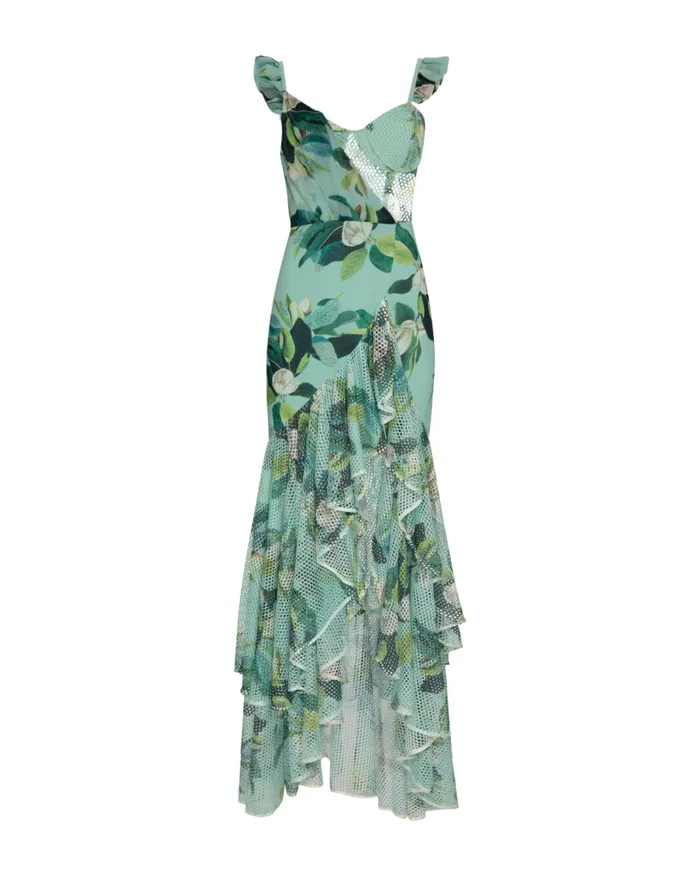 Ready To Wear Magnolia Bustier Maxi Dress PatBO Dresses and Jumpsuits