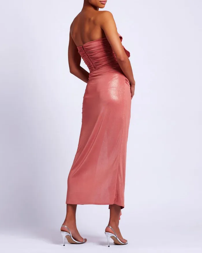 Ready To Wear Metallic Jersey Midi Skirt PatBO Bottoms