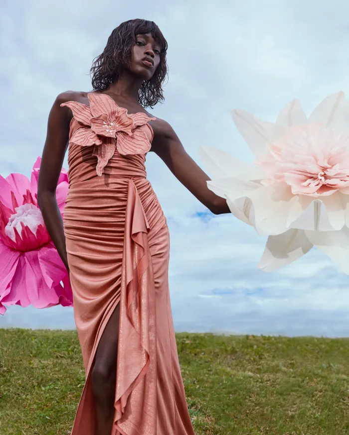 Ready To Wear Metallic Jersey Midi Skirt PatBO Bottoms