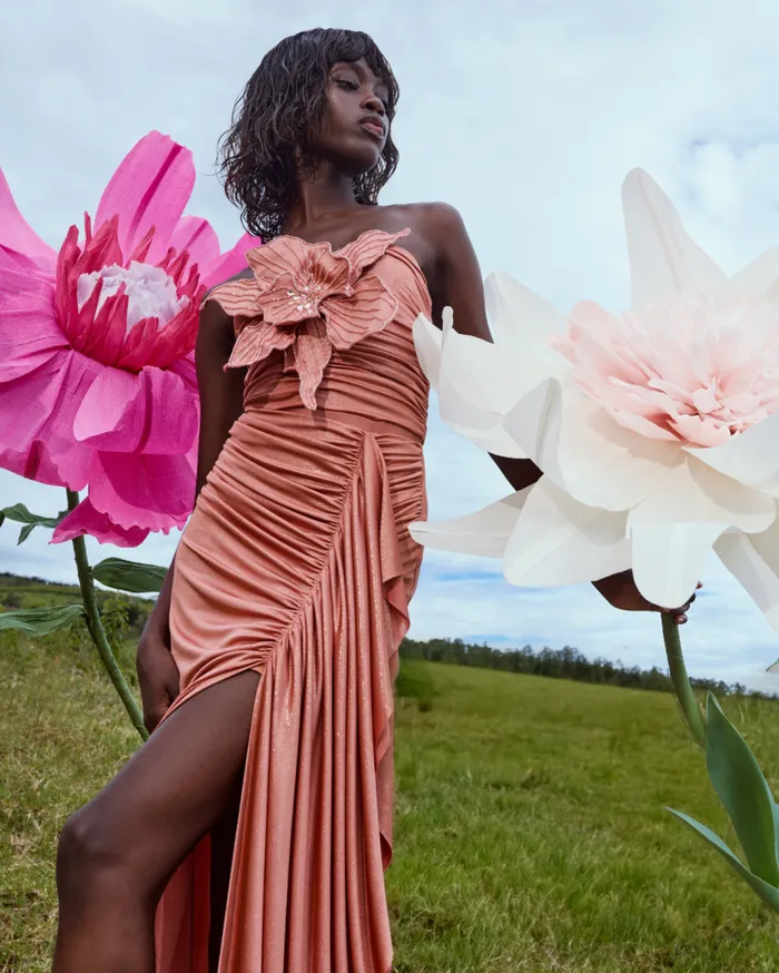 Ready To Wear Metallic Jersey Orchid Bodysuit RUNWAY PatBO Tops and Bodysuits Ready To Wear Metallic Jersey Orchid Bodysuit RUNWAY PatBO Tops and Bodysuits