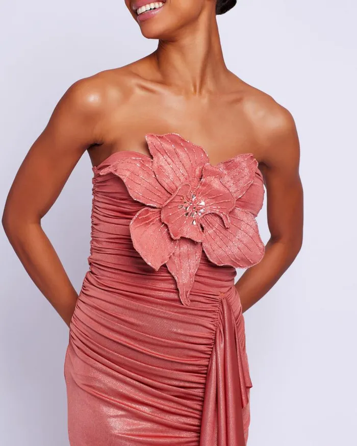 Ready To Wear Metallic Jersey Orchid Bodysuit RUNWAY PatBO Tops and Bodysuits