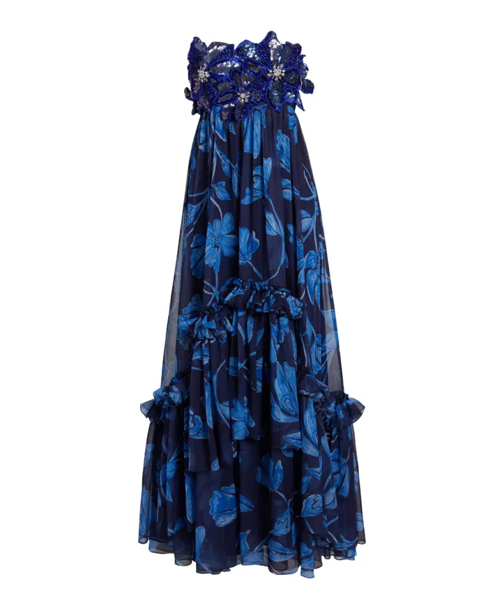 Ready To Wear Nightflower Beaded Strapless Gown FINAL SALE PatBO Dresses and Jumpsuits