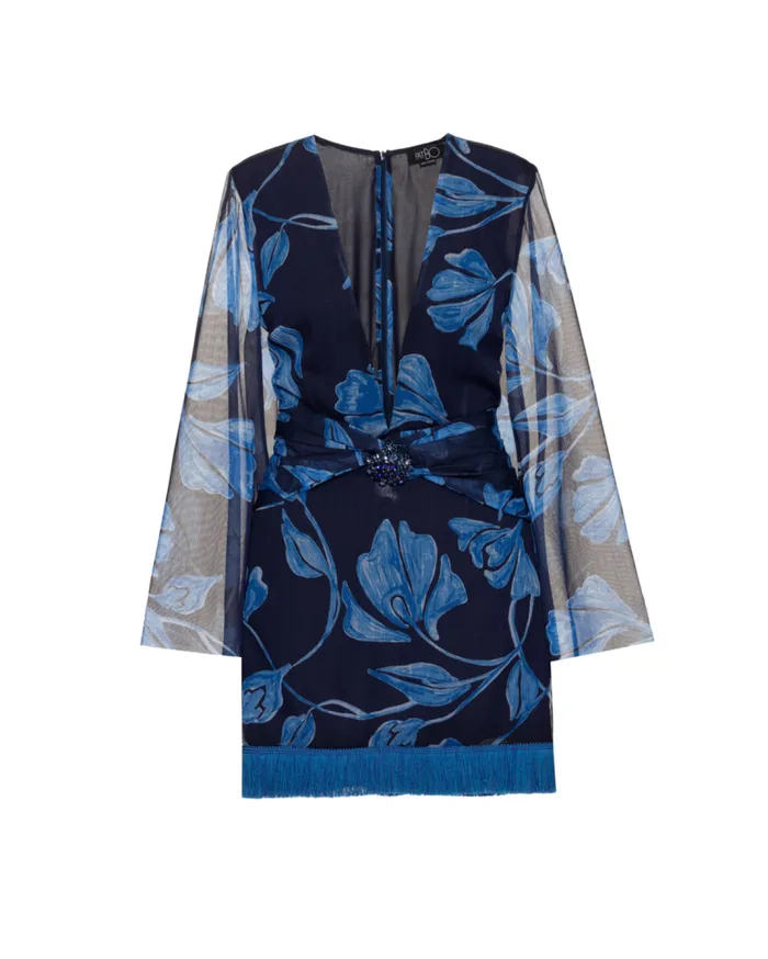 Ready To Wear Nightflower Fringe Trim Mini Dress FINAL SALE PatBO Dresses and Jumpsuits