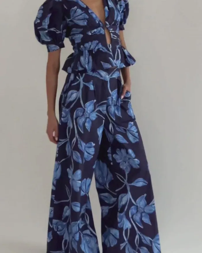 Ready To Wear Nightflower Wide Leg Pant FINAL SALE PatBO Bottoms