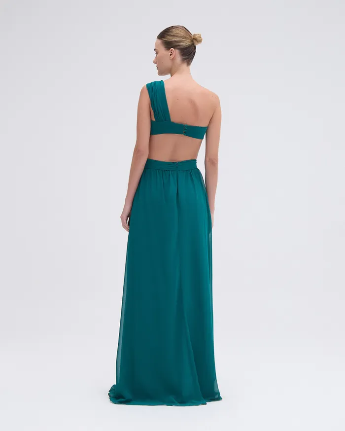 Ready To Wear One Shoulder Cutout Flower Gown PatBO Dresses and Jumpsuits