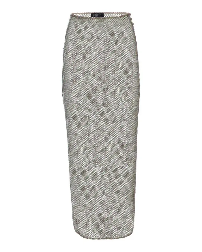 Ready To Wear RhinestoneNetted Midi Skirt FINAL SALE PatBO Bottoms