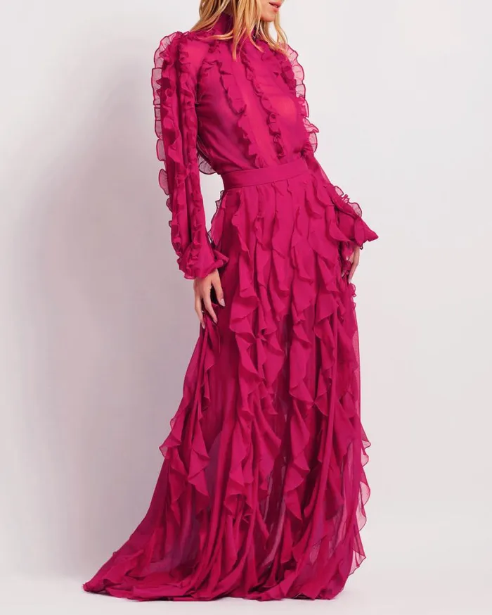 Ready To Wear Ruffle Maxi Skirt FINAL SALE PatBO Bottoms