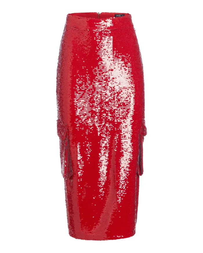 Ready To Wear Sequin Cargo Midi Skirt FINAL SALE PatBO Bottoms