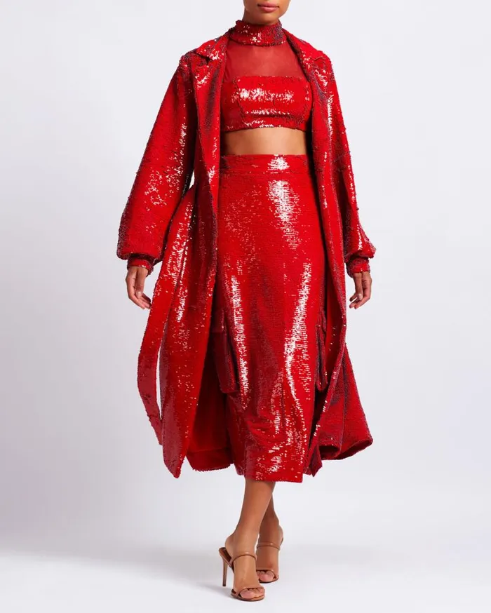 Ready To Wear Sequin Cargo Midi Skirt FINAL SALE PatBO Bottoms