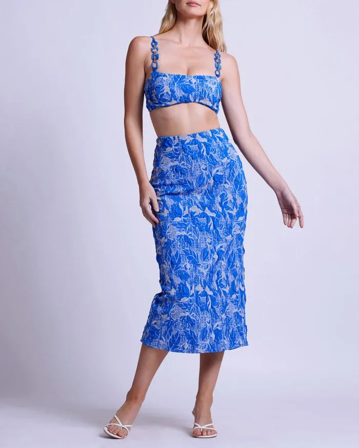 Ready To Wear Stretch Jacquard Midi Skirt PatBO Bottoms
