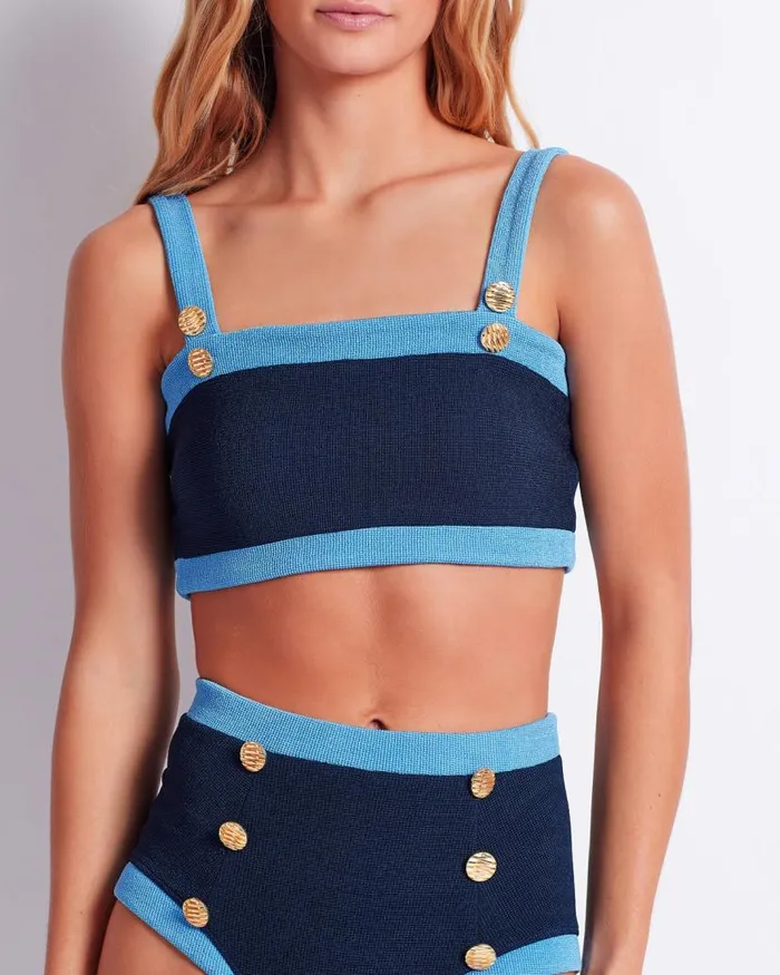 Ready To WearSwim Colorblock Knit Bikini Top FINAL SALE PatBO Matching Sets