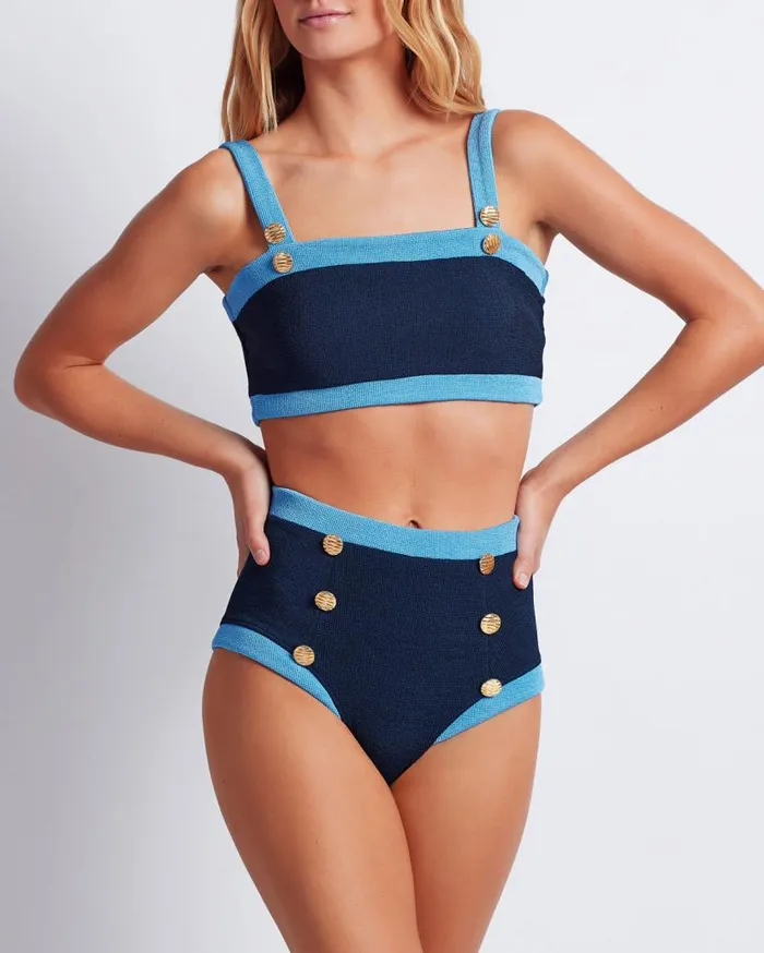 Ready To WearSwim Colorblock Knit Bikini Top FINAL SALE PatBO Matching Sets