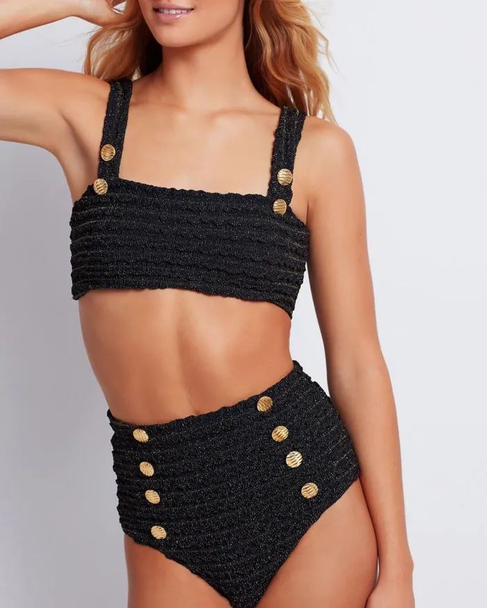 Ready To WearSwim Crinkle Lurex Bikini Bottom PatBO Matching Sets