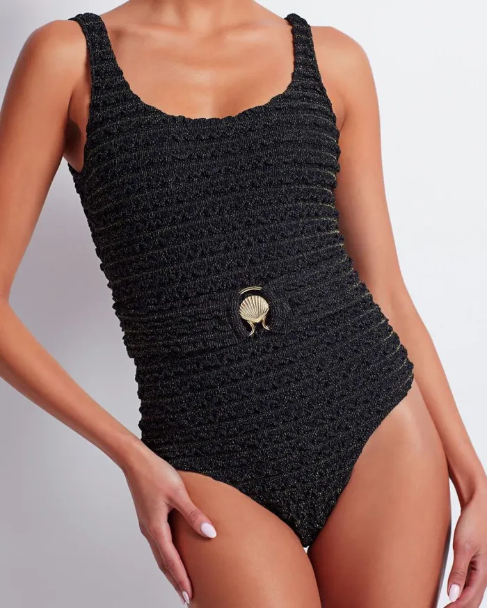 Ready To WearSwim Crinkle Lurex One Piece PatBO Matching Sets