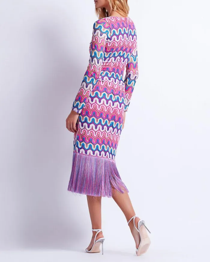 Ready To WearSwim CROCHET CUTOUT FRINGE TRIM MIDI DRESS FINAL SALE PatBO Dresses and Jumpsuits