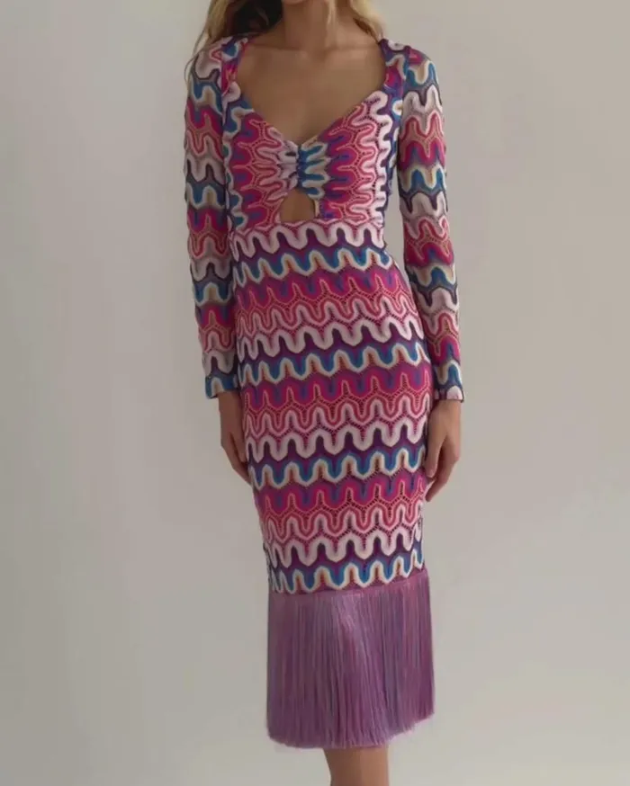 Ready To WearSwim CROCHET CUTOUT FRINGE TRIM MIDI DRESS FINAL SALE PatBO Dresses and Jumpsuits