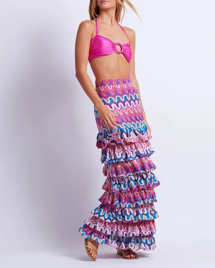 Ready To WearSwim CROCHET RUFFLE MAXI SKIRT FINAL SALE PatBO Bottoms