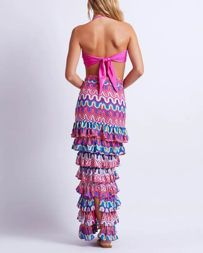 Ready To WearSwim CROCHET RUFFLE MAXI SKIRT FINAL SALE PatBO Bottoms