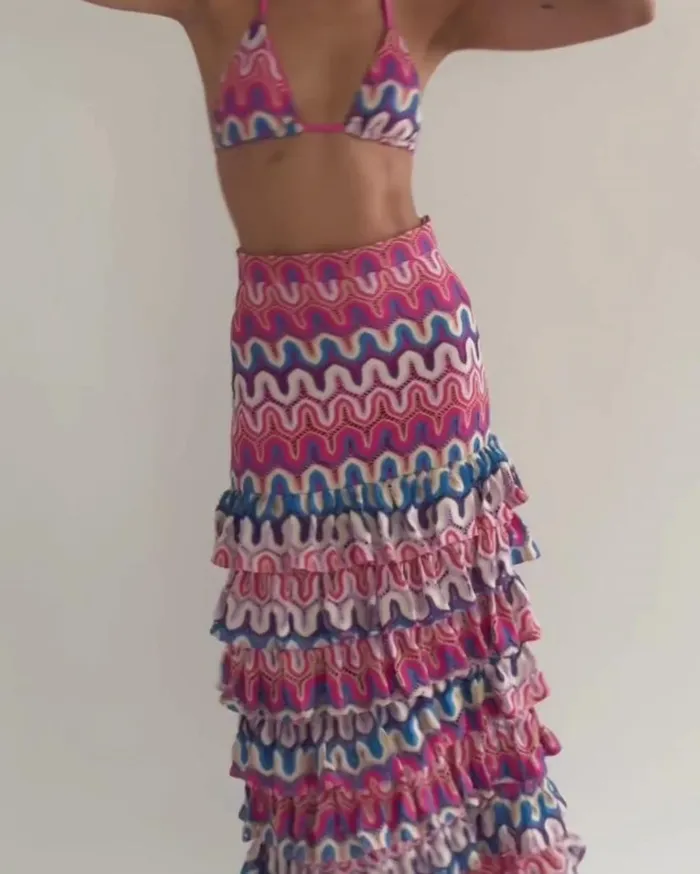 Ready To WearSwim CROCHET RUFFLE MAXI SKIRT FINAL SALE PatBO Bottoms