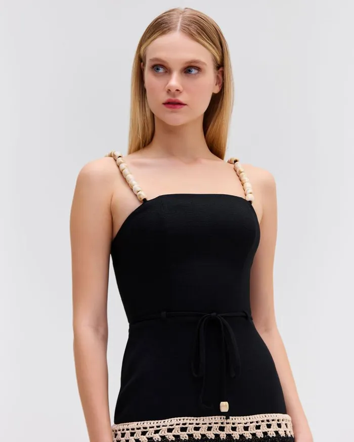 Ready To WearSwim CROCHET TRIM FITTED MIDI DRESS PatBO Dresses and Jumpsuits