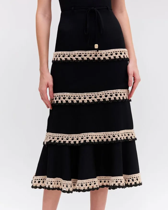 Ready To WearSwim CROCHET TRIM FITTED MIDI DRESS PatBO Dresses and Jumpsuits