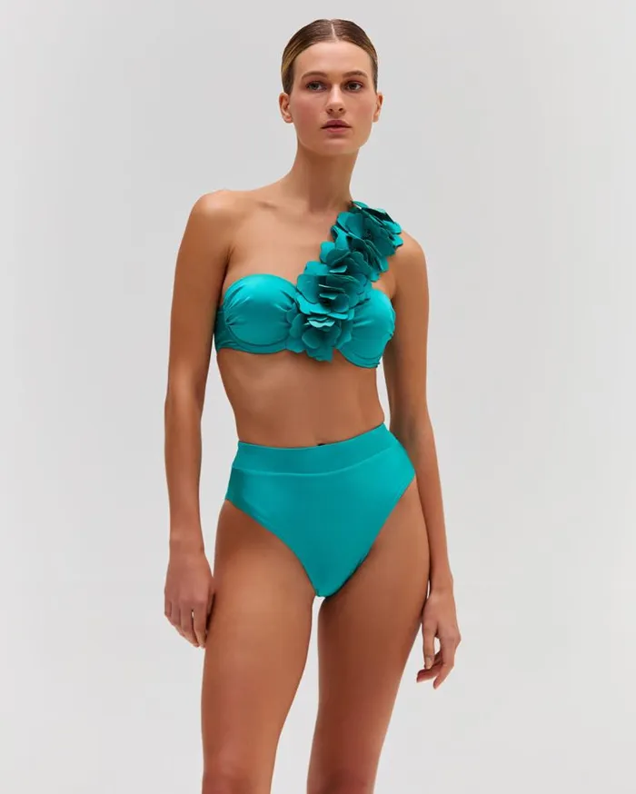 Ready To WearSwim Flower Applique Bikini Top PatBO Tops and Bodysuits