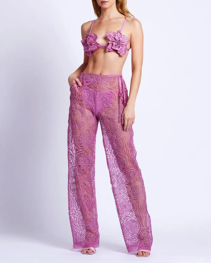Ready To WearSwim Metallic Jersey Orchid Bralette PatBO Tops and Bodysuits