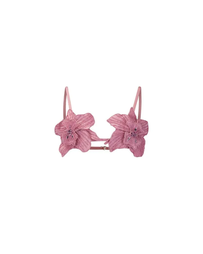 Ready To WearSwim Metallic Jersey Orchid Bralette PatBO Tops and Bodysuits