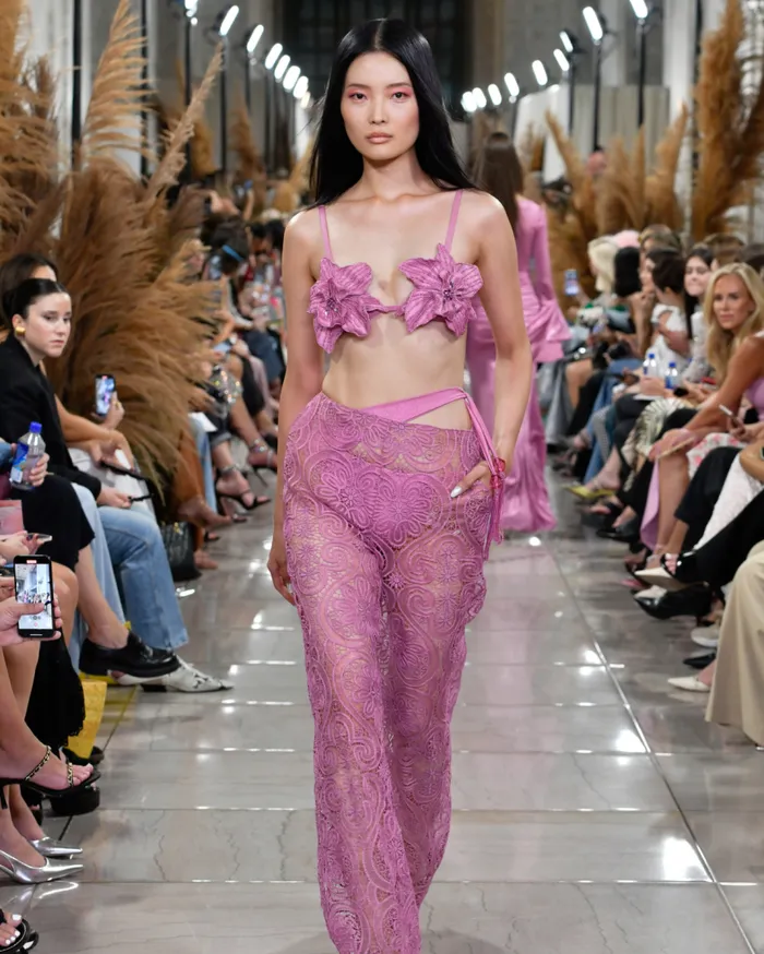 Ready To WearSwim Metallic Jersey Orchid Bralette PatBO Tops and Bodysuits