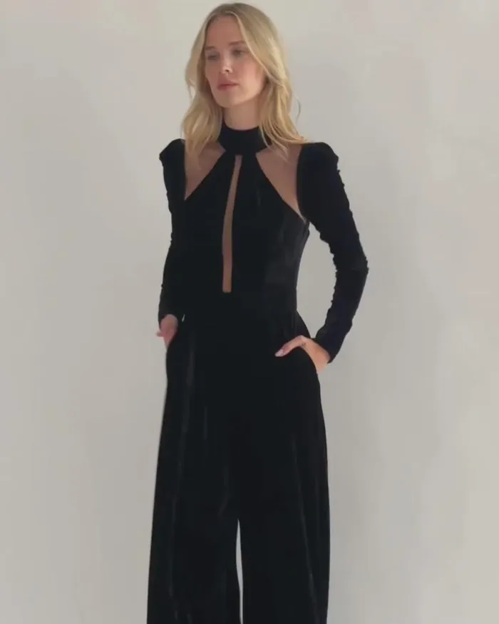 Ready To Wear VELVET JUMPSUIT FINAL SALE PatBO Dresses and Jumpsuits