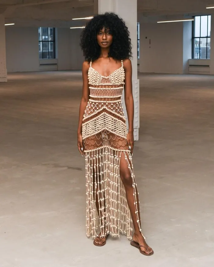 Ready To Wear Wood And Crystal Beaded Gown RUNWAY PatBO Dresses and Jumpsuits Ready To Wear Wood And Crystal Beaded Gown RUNWAY PatBO Dresses and Jumpsuits