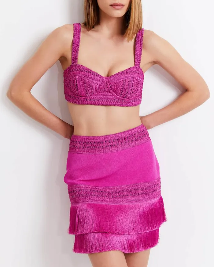 Ready To Wear Woven Cropped Top X Harrods FINAL SALE PatBO Tops and Bodysuits Ready To Wear Woven Cropped Top X Harrods FINAL SALE PatBO Tops and Bodysuits