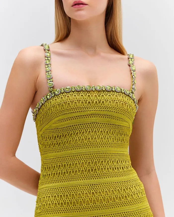 Ready To Wear Woven Fringe Maxi Dress PatBO Dresses and Jumpsuits