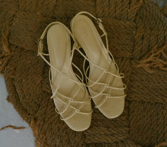 REVE BLOCK HEEL SANDAL Tan Faux Lizard Shop DEN Footwear